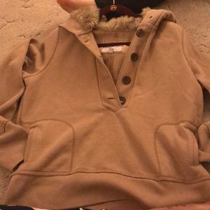 Camel Colored Faux Fur American Eagle Hoodie